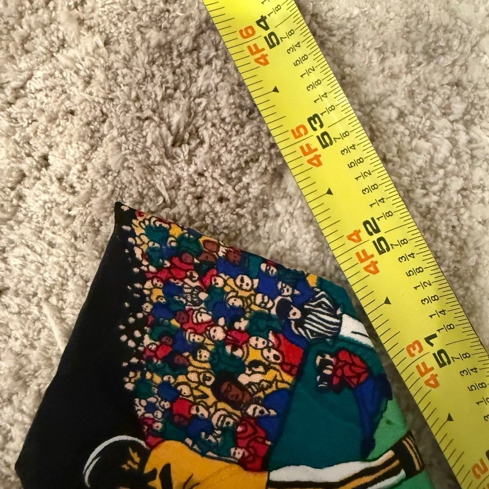 Nicole Miller 1991 Football‎ Silk Tie Men Green Black Action Print 53 x 3